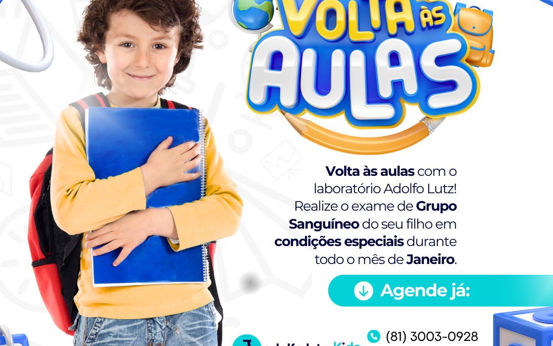 Período de Rematrículas: Faça o Exame de Grupo Sanguíneo com Condições Especiais no Laboratório Adolfo Lutz!